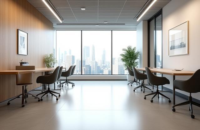 Image showing the interior of a modern, professional office space, suggesting a reputable training environment.